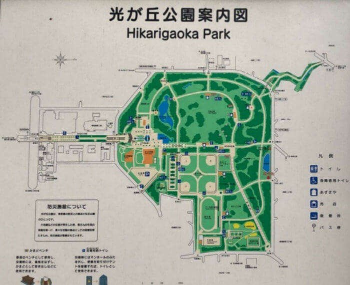 Plattegrond van Hikarigaoka Park